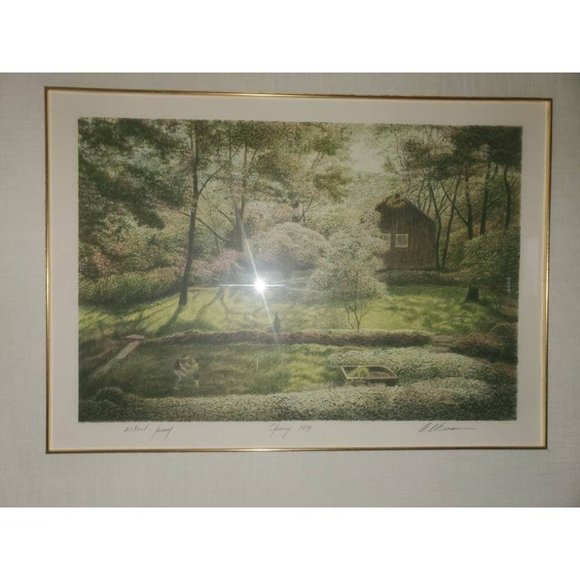 s-l400.jpg Harold Altman Large Framed/Matted Original Artist Proof Landscape Lithograph